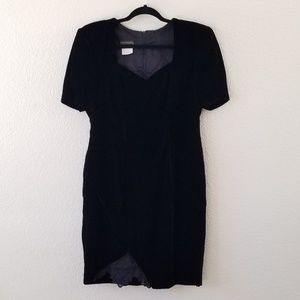 ALGO black velvet dress with shoulder pads size 12